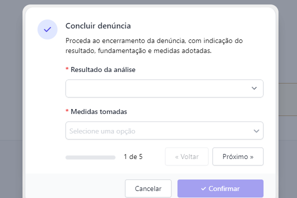 Conlusão da denúncia
