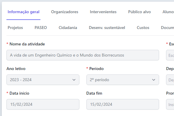 Criação de uma atividade