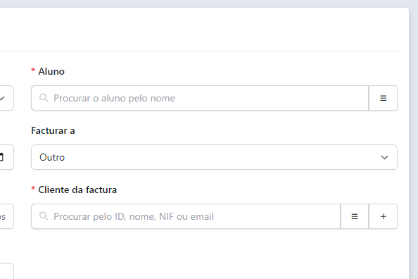 Configuração da propina